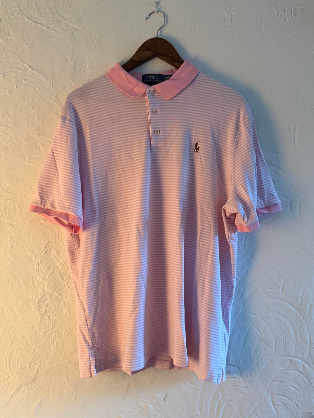 Polo Ralph Lauren Pink and White Striped Polo