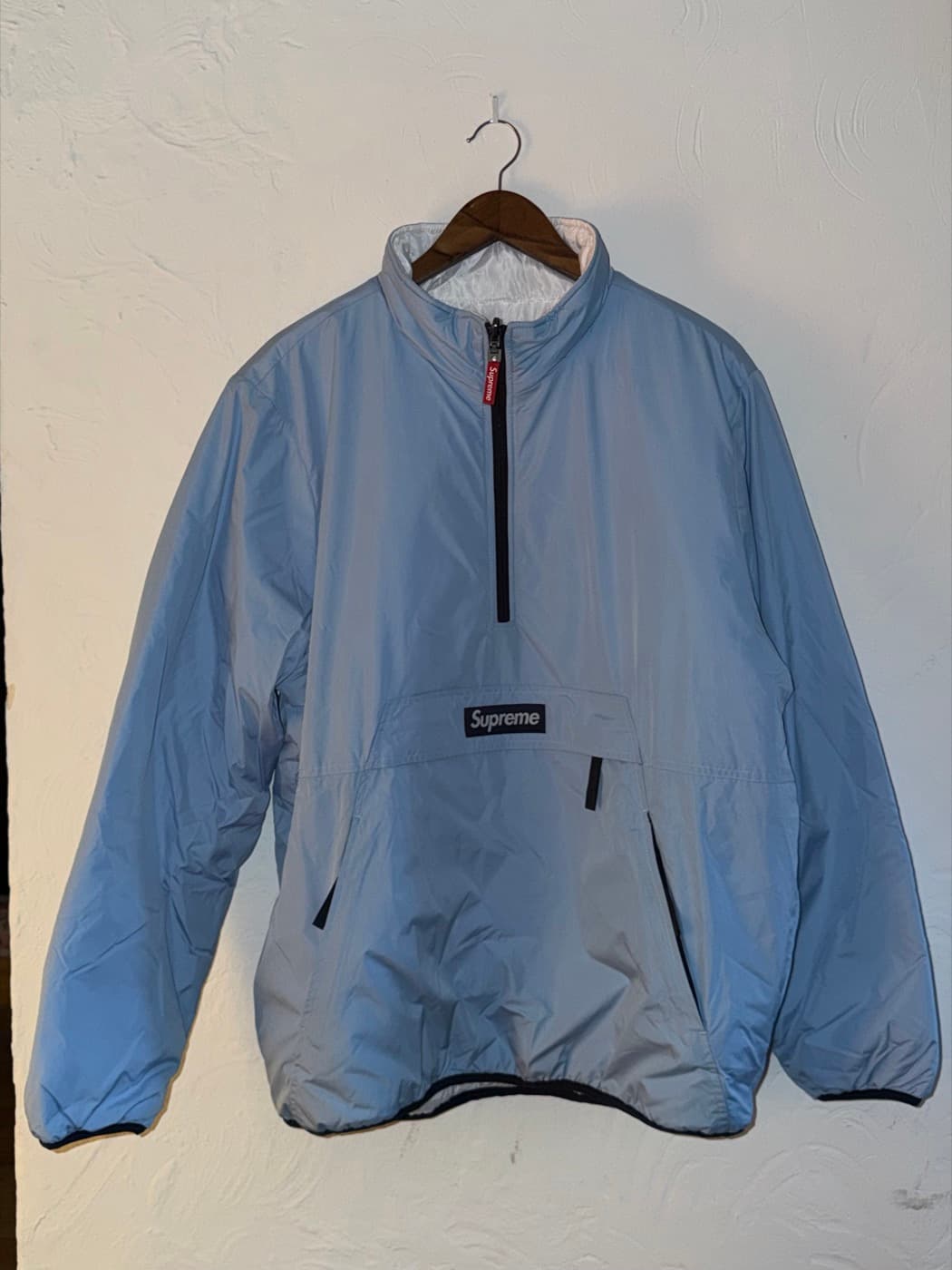 Supreme FW15 Sample Reversible Half-Zip Puffer (Light Blue)