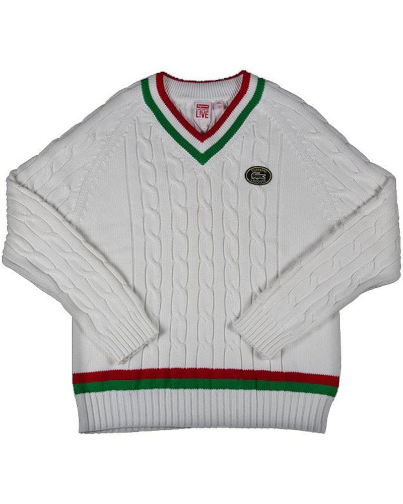 Supreme x Lacoste White Knit Sweater