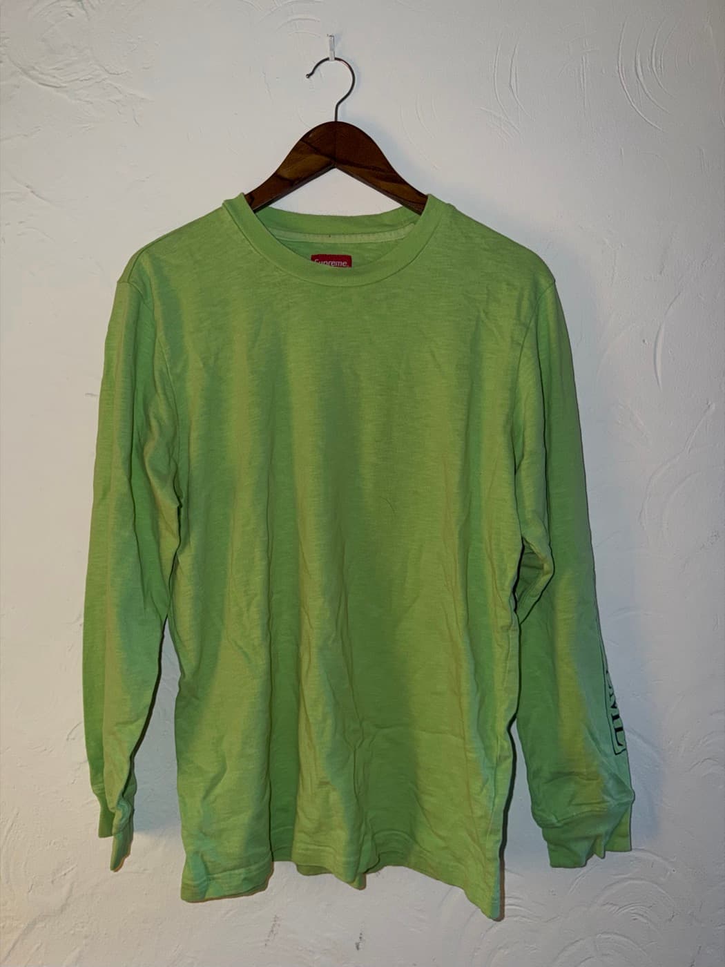 Supreme Neon Green Long Sleeve Print